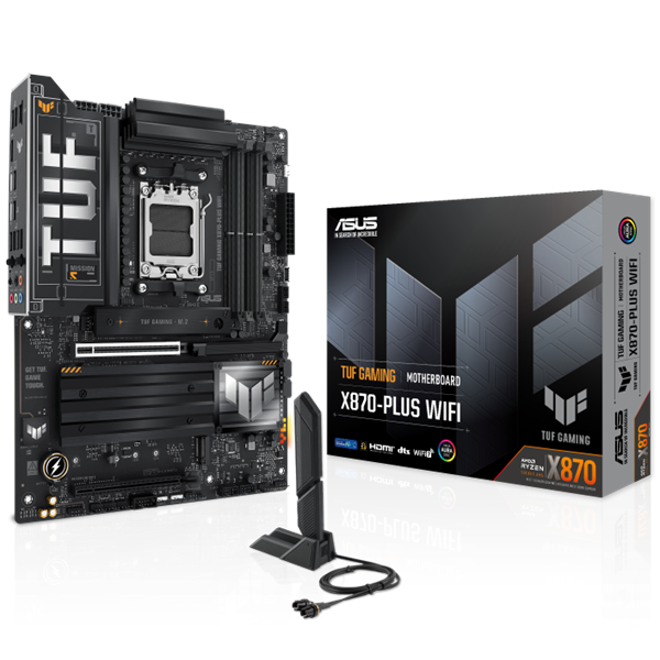 ASUS TUF GAMING X870-PLUS WIFI AMD AM5 X870 ATX Wi-Fi Gaming Motherboard