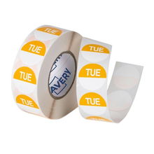 view Avery 24mm Tuesday Round Label Yellow/White - 1000 Labels