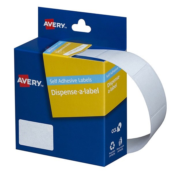 Avery 24mm x 32mm Removable Dispenser Label White - 420 Labels