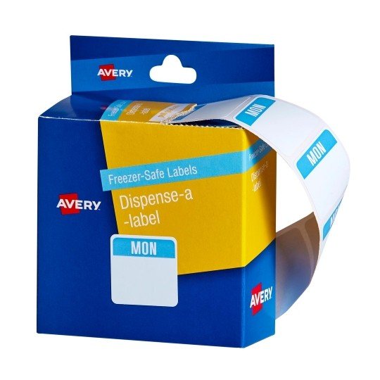 Avery 24 x 24 mm Monday Freezer-Safe Dispenser Square Label - 100 Labels