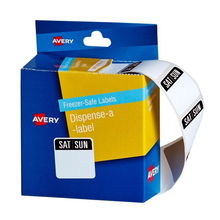 view Avery 24 x 24 mm Sat/Sun Freezer-Safe Dispenser Square Label - 100 Labels