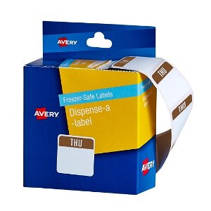 Avery 24 x 24 mm Thursday Freezer-Safe Dispenser Square Label - 100 Labels