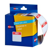 view Avery 24 x 24 mm Wednesday Freezer-Safe Dispenser Square Label - 100 Labels