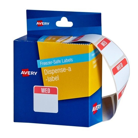 Avery 24 x 24 mm Wednesday Freezer-Safe Dispenser Square Label - 100 Labels