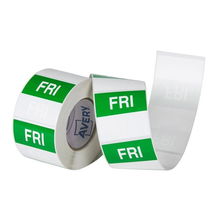 view Avery 40mm Friday Square Label Green/White - 500 Labels