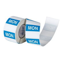 view Avery 40mm Monday Square Label Blue/White - 500 Labels