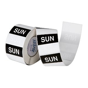 Avery 40mm Sunday Square Label Black/White - 500 Labels