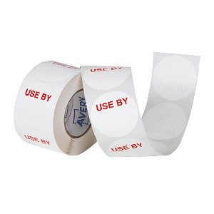 Avery 40mm Use By Round Label White/Red - 500 Labels