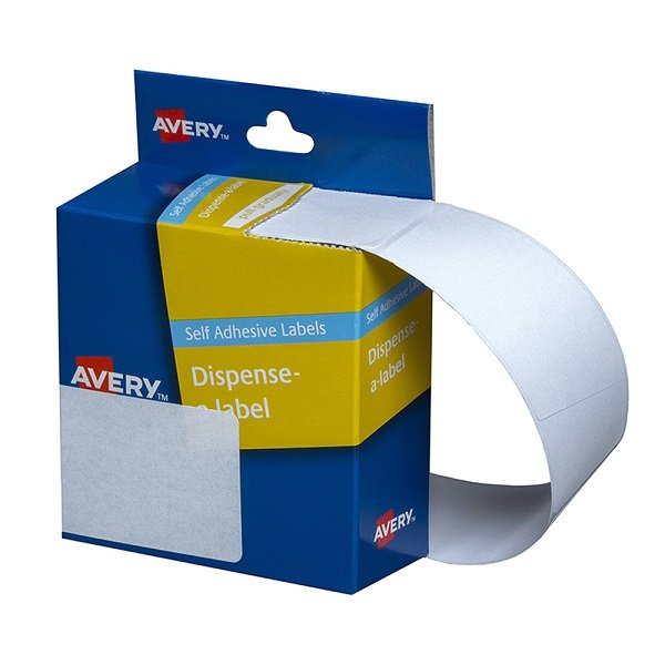 Avery 89mm x 43mm Removable Dispenser Label White - 100 Labels
