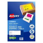 Avery L7163FG Fluoro Green Laser 99.1 x 38.1 mm High Visibility Shipping Label - 25 Sheets