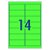 Avery L7163FG Fluoro Green Laser 99.1 x 38.1 mm High Visibility Shipping Label - 25 Sheets