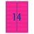 Avery L7163FP Fluoro Pink Laser 99.1 x 38.1 mm High Visibility Shipping Label - 25 Sheets