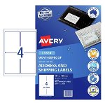 Avery L7071 Weatherproof 139 x 99.1 mm Permanent Laser Address Label - 40 Pack