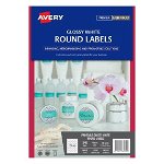 Avery L7147 Glossy White Laser Inkjet 40mm Round Permanent Labels - 240 Pack