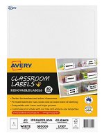 Avery L7167 199.6 x 289.1 mm Removable Laser Inkjet Classroom Labels - 20 Pack