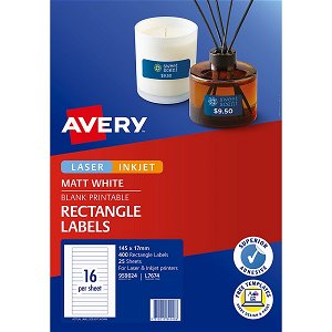 Avery L7674 Laser Inkjet 145mm x 17mm Permanent Multi-Purpose Label - 400 Labels