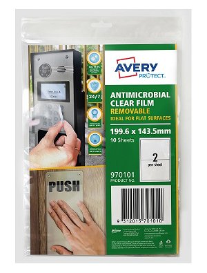 Avery Protect 199.6 x 143.5 mm Removable Anti-Microbial Film - 20 Pack