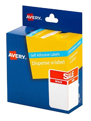 Avery Was/Now Sale 60 x 40 mm Dispenser Label - 100 Pack