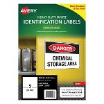Avery L7068 Polyester White Laser 199.6 x 143.5mm Extra Strong Permanent Heavy Duty Labels - 50 Pack