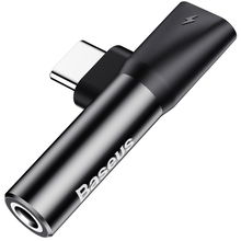view Baseus L41 USB-C to USB-C + 3.5mm Audio and Charge Adapter - Black