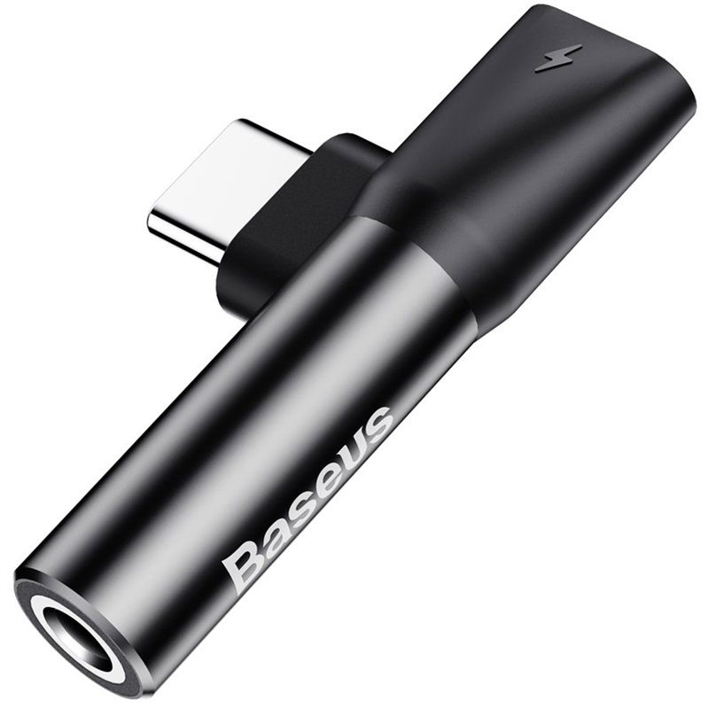 Baseus L41 USB-C to USB-C + 3.5mm Audio and Charge Adapter - Black