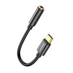 Baseus L54 9cm USB-C Male to 3.5mm Female Headphone Adapter - Black