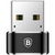 Baseus Mini USB-C Female to USB-A Male Adapter - Black