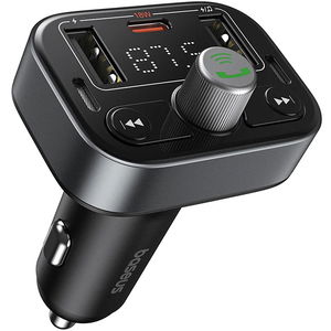 Baseus S-09 Pro FM Transmitter with Car Charger - Cluster Black