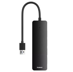 Baseus UltraJoy 15cm USB-A to 4-Port USB 3.0 Hub - Black