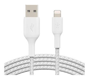 Belkin BoostUP Charge 1m Lightning to USB-A Braided Charge & Sync Cable - White