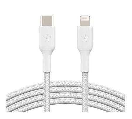 Belkin BoostUP Charge 1m USB-C to Lightning Braided Charge & Sync Cable - White