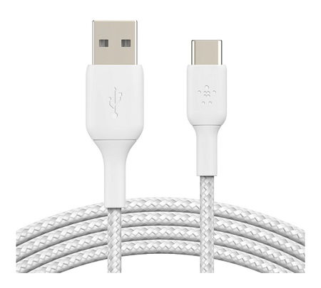 Belkin BoostUP Charge 1m USB-C to USB-A Braided Charge & Sync Cable - White