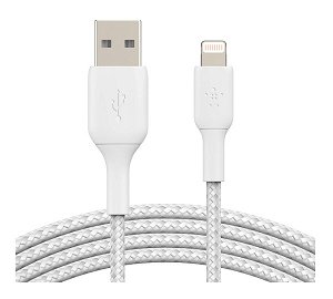 Belkin BoostUP Charge 2m Lightning to USB-A Braided Charge & Sync Cable - White