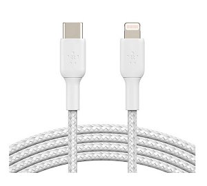 Belkin BoostUP Charge 2m USB-C to Lightning Braided Charge & Sync Cable - White