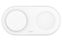 view Belkin BoostCharge Pro 2-in-1 Magnetic Wireless Charging Pad with Qi2 - White