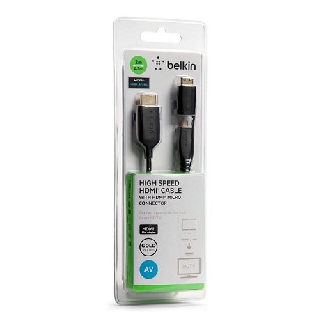 Belkin Essential 2m Hi Speed Micro HDMI Cable with HDMI Mini Adapter
