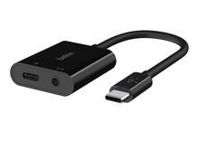 view Belkin Rockstar 3.5mm Audio + USB-C Charge Adapter - Black