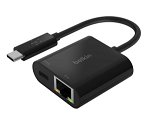 Belkin USB-C to Ethernet  Adapter with Power Delivery - Black