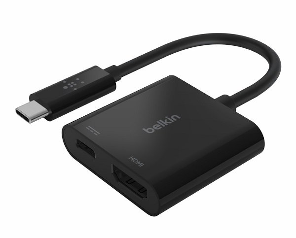 Belkin USB-C to HDMI Video Adapter with Power Delivery - Black