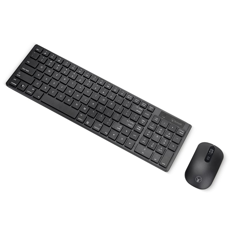 Bonelk  KM-322 Slim Wireless Keyboard and Mouse Combo - Black
