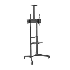 Bracom Mobile Cart for 37-70 Inch Flat Panel TVs or Monitors with Shelf - Up to 50kg
