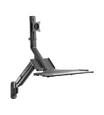 Brateck 17-32 Inch Monitor Gas Spring Sit-Stand Wall Mount - Black