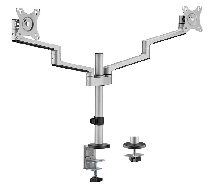 Brateck Dual Arm Premium Articulating Monitor Desk Mount - For 17”-32” Monitors