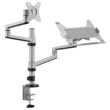 view Brateck Dual Arm Premium Articulating Monitor Arm with Laptop Tray - For 17”-32” Monitors