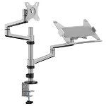 Brateck Dual Arm Premium Articulating Monitor Arm with Laptop Tray - For 17”-32” Monitors