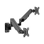 Brateck Dual Screen Gas Spring Wall Mount Bracket for 17-32 Inch Monitors - Up to 8kg per Arm