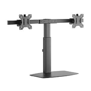 Brateck Pneumatic Vertical Lift Dual Monitor Desk Stand for up to 17-27 Inch Curved & Flat Panel TVs or Monitors - Up to 6kg per Screen