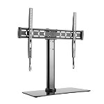 Brateck Tempered Glass Free Standing Single Monitor Desk Stand for 32-55 Inch Flat Panel TVs or Monitors - Up to 40kg