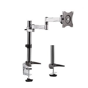 Brateck Aluminum Single Monitor Desk Mount Bracket for 13-27 Inch Flat Panel TVs or Monitors - Up to 8kg