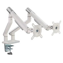view Brateck Premium Slim Aluminium Spring Assisted Dual Monitor Desk Mount Bracket for 17-32 Inch Flat Panel TVs or Monitors - Up to 9kg per Display, White